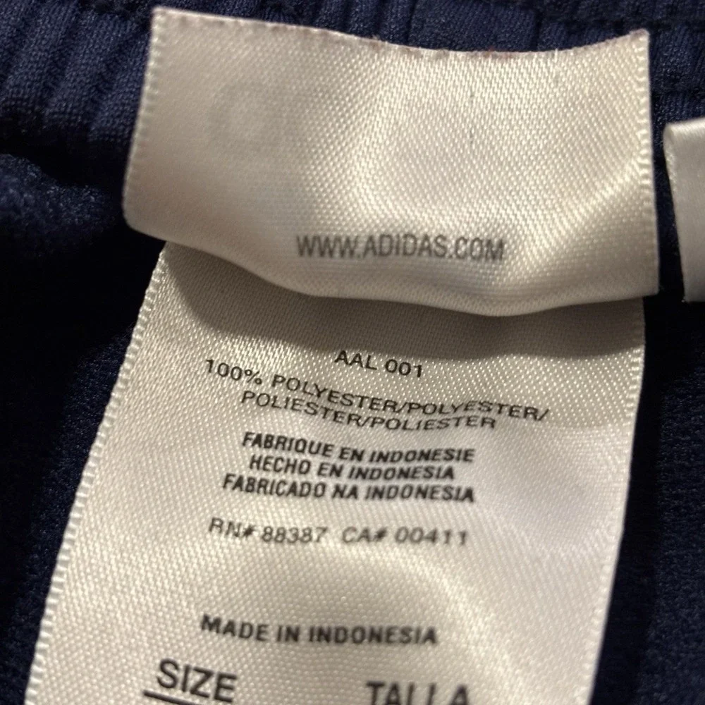 Vintage Adidas Track Pants Mens Large Navy Snap Breakaway 3 Stripe Tearaway Y2K